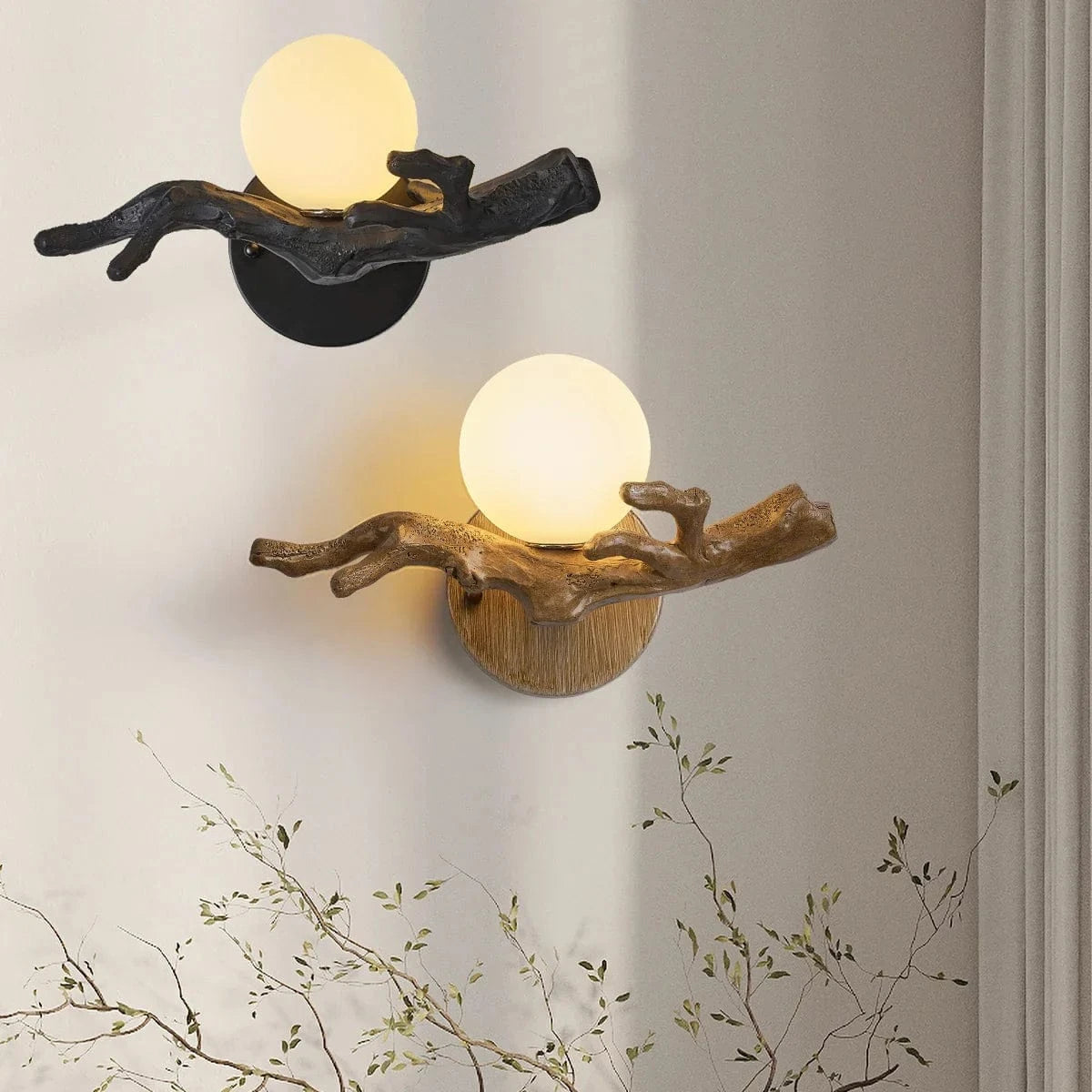 Applique murale LED Vintage Branche d'Arbre en Résine | Marco Lucetti