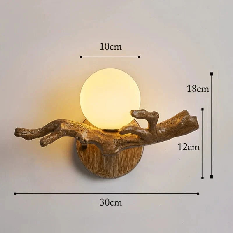 Applique murale LED Vintage Branche d'Arbre en Résine | Marco Lucetti Lampe marron gauche / CHINE / Pas d&#39;ampoule