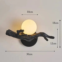 Applique murale LED Vintage Branche d'Arbre en Résine | Marco Lucetti Lampe noire droite / CHINE / Pas d&#39;ampoule