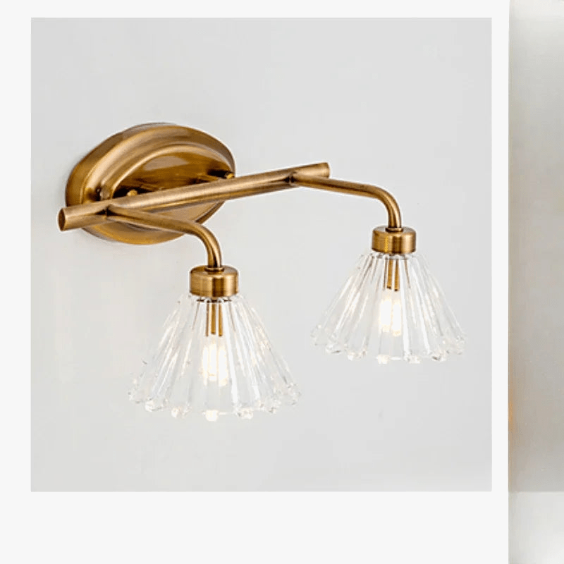 Applique murale LED Vintage Bronze clair 2 têtes 4 têtes - Pour salle de bain et miroir | Marco Lucetti