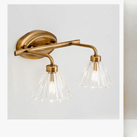 Applique murale LED Vintage Bronze clair 2 têtes 4 têtes - Pour salle de bain et miroir | Marco Lucetti