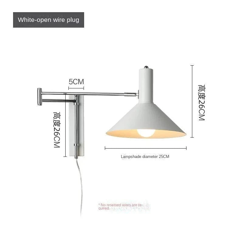 Applique Murale LED Vintage Rotative Pliante pour Hôtel de Luxe | Marco Lucetti Blanc avec prise