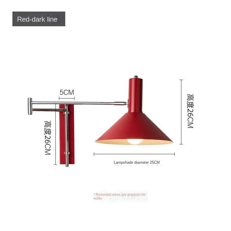 Applique Murale LED Vintage Rotative Pliante pour Hôtel de Luxe | Marco Lucetti Rouge pas de prise