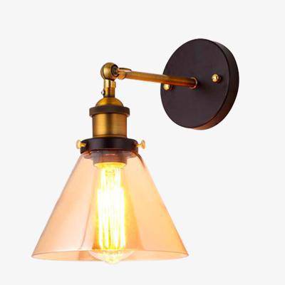 Applique murale LED vintage dorée en verre