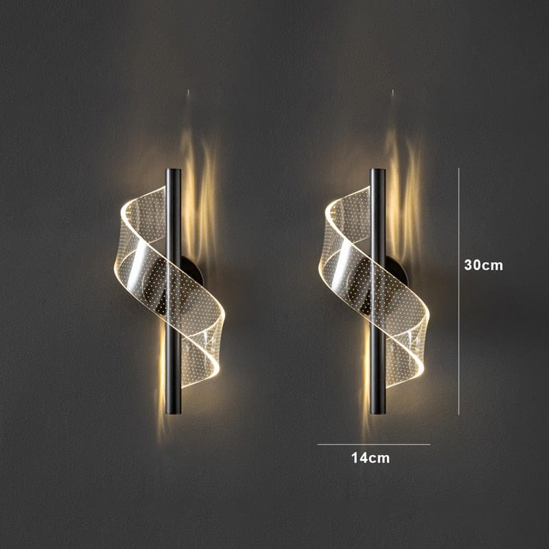 Applique murale LED WaveLight. | Marco Lucetti 2 pièces - Noir / Chaude