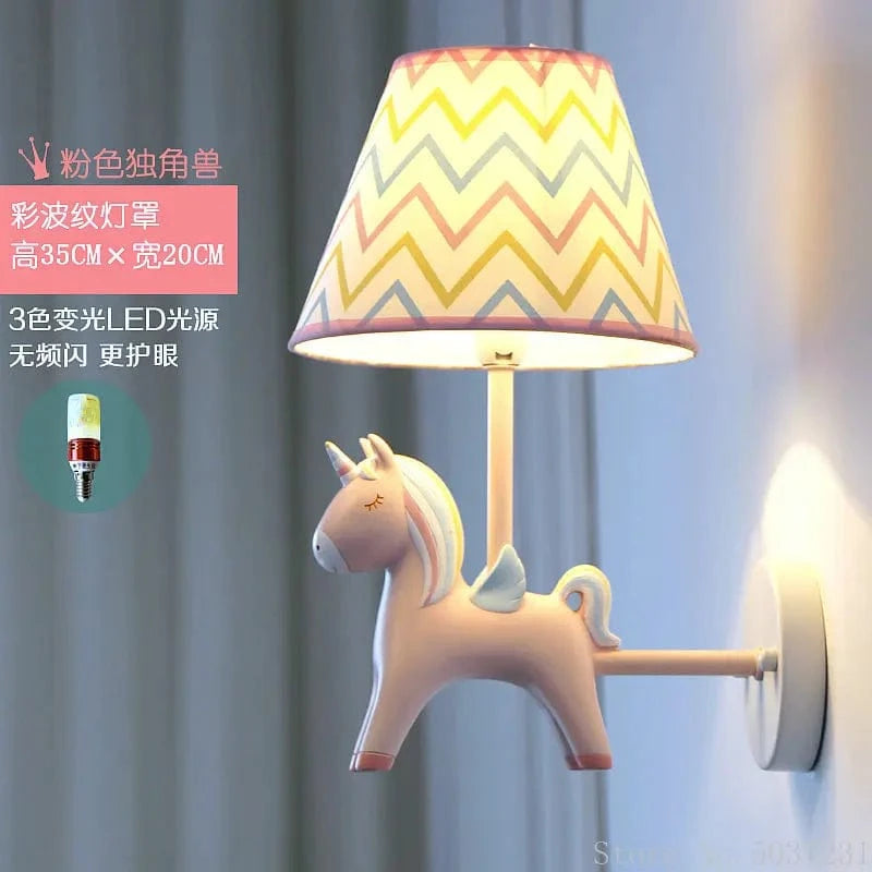 Applique Murale Licorne LED - Décor Nordique Anime | Marco Lucetti Rose A / 220v