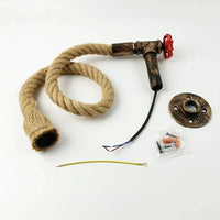 Applique murale Loft Retro Industriel en Corde de Chanvre | Marco Lucetti Noir