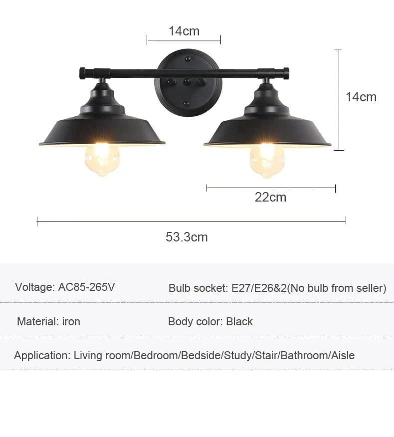 Applique Murale Loft Vintage Double Tête Fer | Marco Lucetti