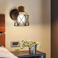 Applique murale Loft Vintage Fer Bois Cage | Marco Lucetti