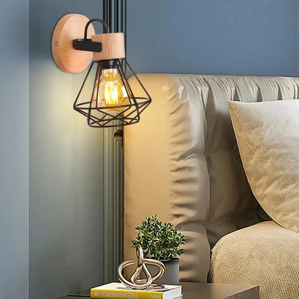 Applique murale Loft Vintage Fer Bois Cage | Marco Lucetti