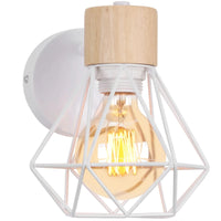 Applique murale Loft Vintage Fer Bois Cage | Marco Lucetti Modèle D2