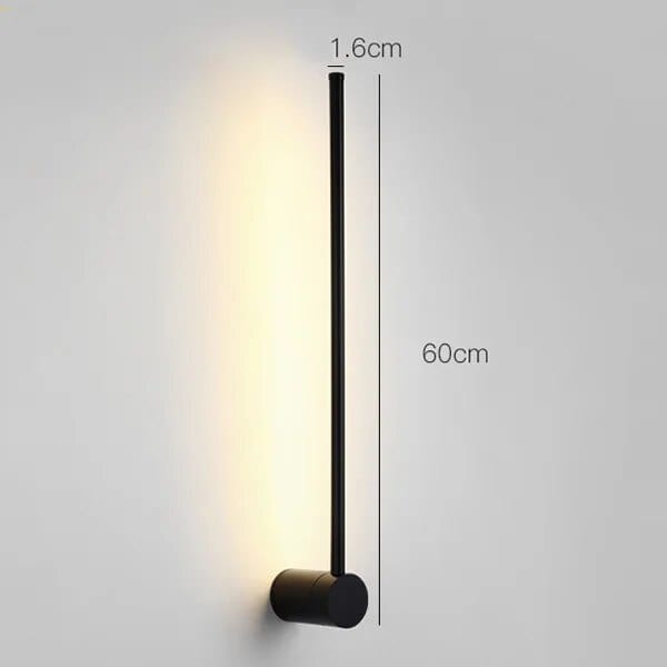 Applique murale longue bande minimaliste | Marco Lucetti 60 cm noir / Chaud