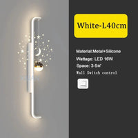 Applique Murale Longue Moderne en Noir et Blanc | Marco Lucetti Blanc 40cm / 3 Température de couleur