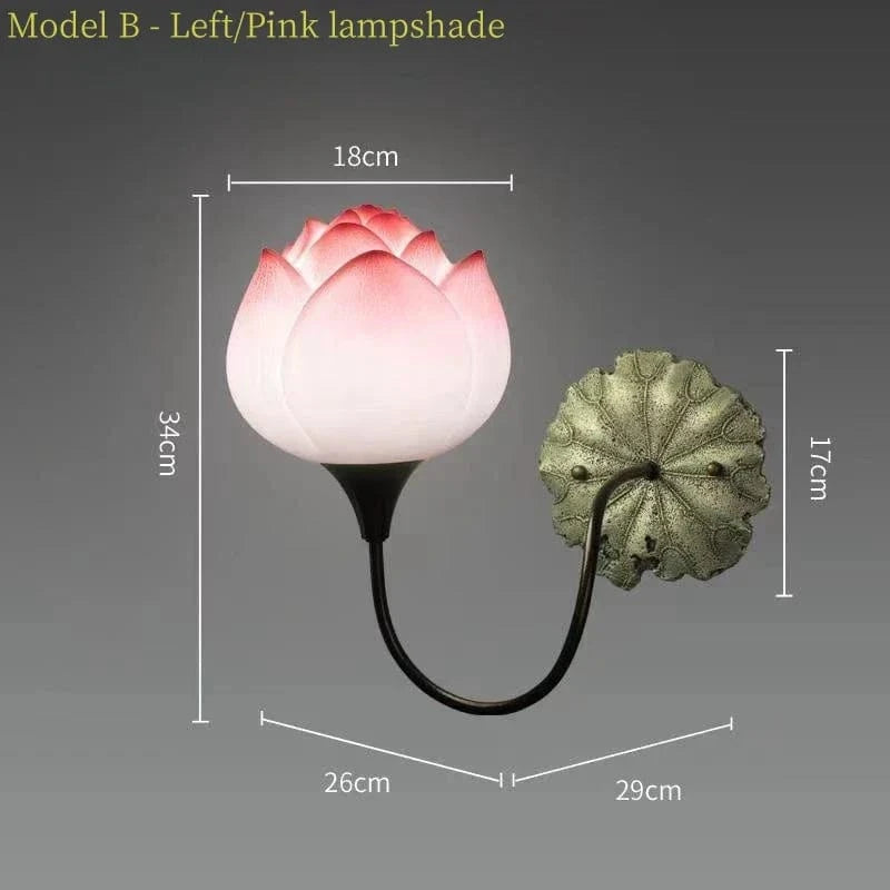 Applique murale Lotus Led. | Marco Lucetti Style B gauche rose