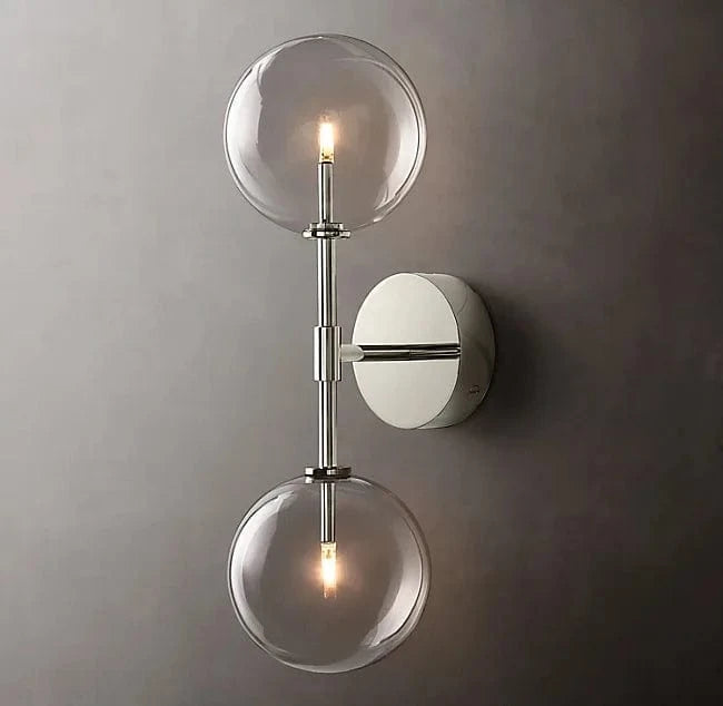 Applique murale luminaire Sphere Design | Marco Lucetti Double tête argent