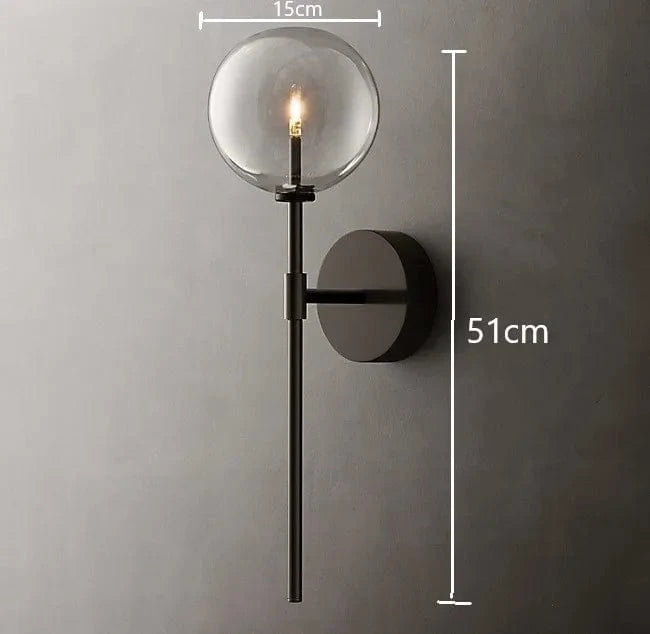 Applique murale luminaire Sphere Design | Marco Lucetti Tête unique noire