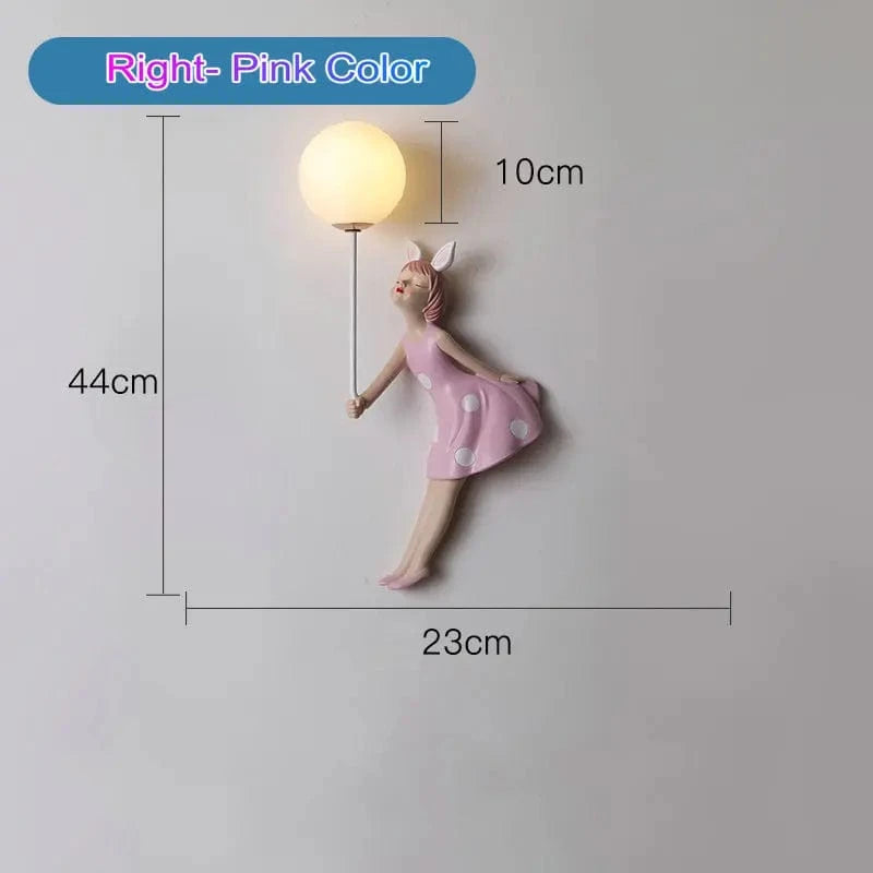 Applique murale Lune Enfants - Résine & Abat-jour | Marco Lucetti Droite / Lumière chaude