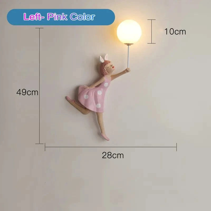 Applique murale Lune Enfants - Résine & Abat-jour | Marco Lucetti Gauche / Lumière chaude