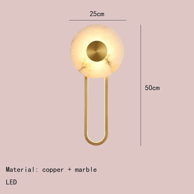 Applique Murale Luxe en Marbre Naturel et Laiton pour Hôtellerie et Restauration | Marco Lucetti Lumière chaude