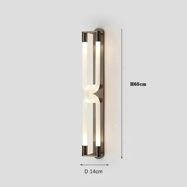 Applique murale Luxe Simple lumière créative Art pour chevet salon salle à manger. | Marco Lucetti Noir H65cm / Blanc chaud