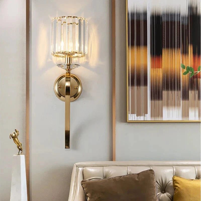 Applique murale luxueuse en cristal doré | Marco Lucetti