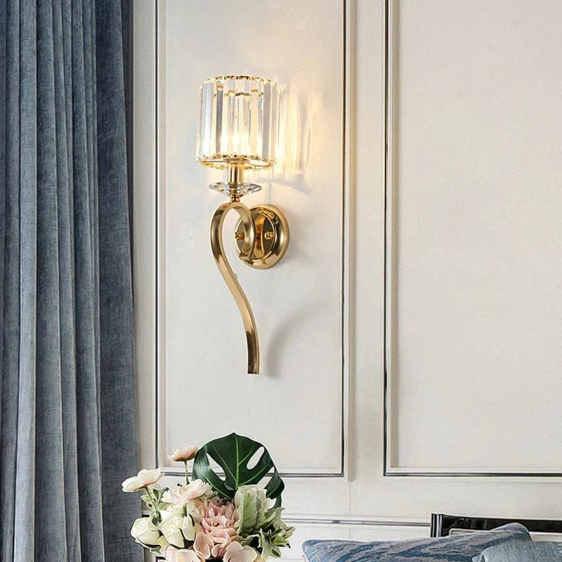 Applique murale luxueuse en cristal doré | Marco Lucetti