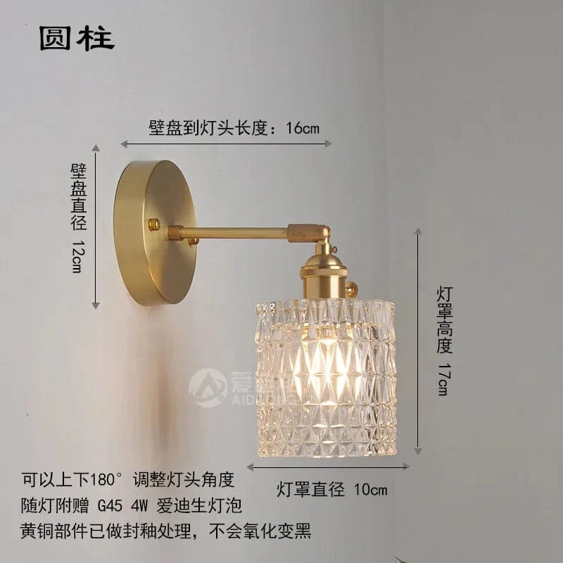 Applique murale luxueuse en doré et verre | Marco Lucetti Verre 10 / 4W