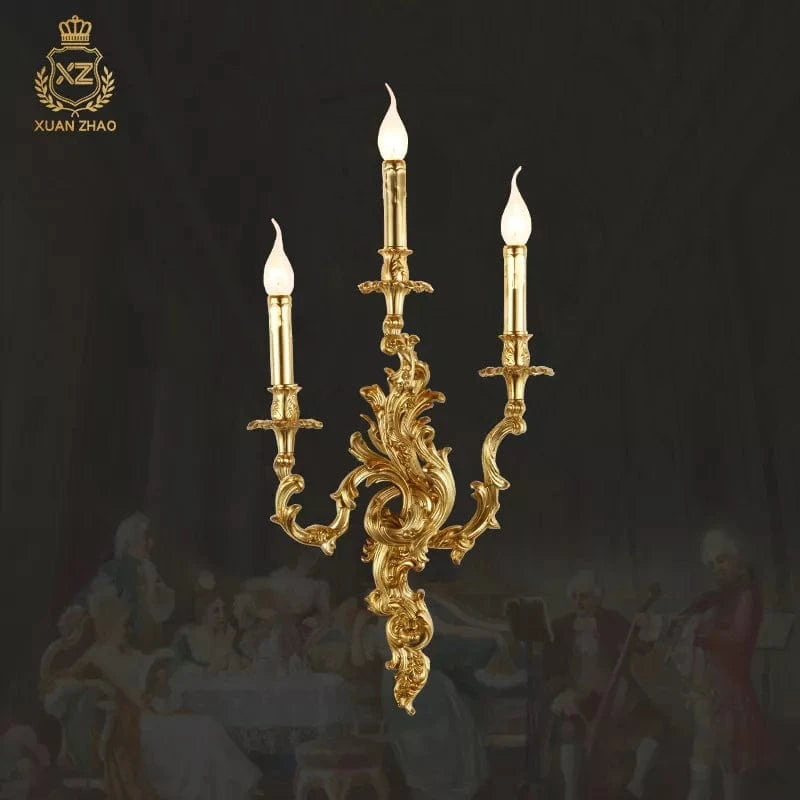 Applique murale luxueuse en laiton antique et cuivre royal | Marco Lucetti