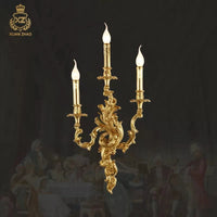 Applique murale luxueuse en laiton antique et cuivre royal | Marco Lucetti