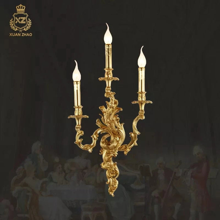 Applique murale luxueuse en laiton antique et cuivre royal | Marco Lucetti