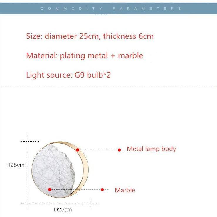 Applique murale Marbrée LED Dorée | Marco Lucetti