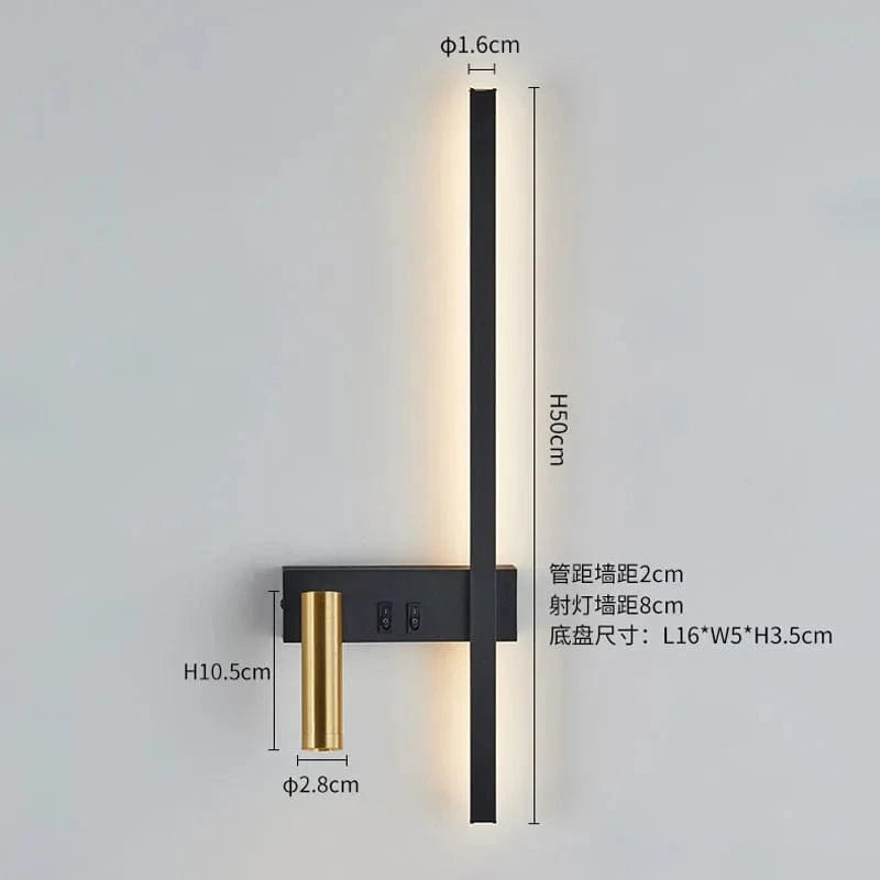 Applique murale minimalist luxe Noir & Blanc | Marco Lucetti