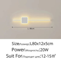 Applique murale Minimalist Stripe | Marco Lucetti Blanc B L80x12cm 20W / Blanc chaud (2700-3500K)