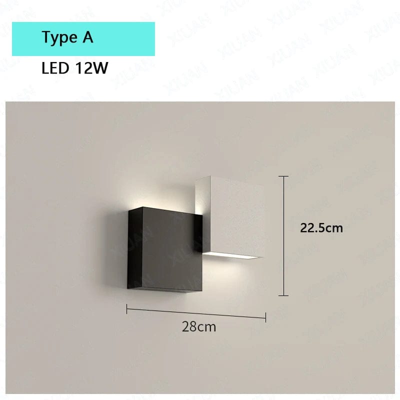 Applique murale minimaliste carrés noir et blanc | Marco Lucetti