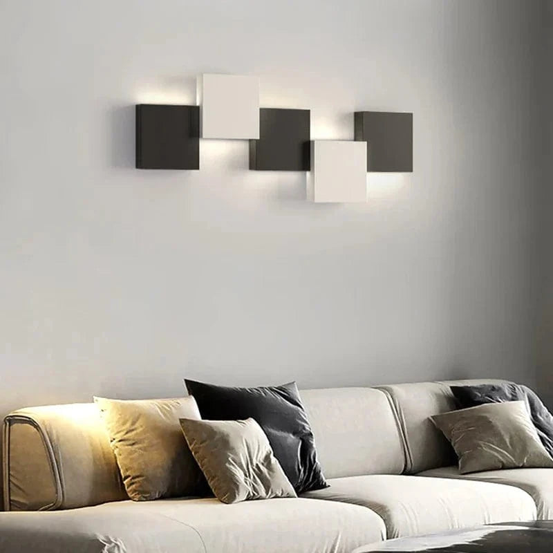 Applique murale minimaliste carrés noir et blanc | Marco Lucetti