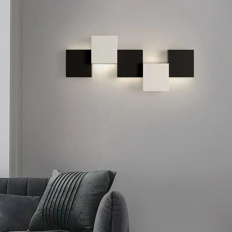 Applique murale minimaliste carrés noir et blanc | Marco Lucetti