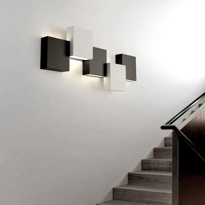 Applique murale minimaliste carrés noir et blanc | Marco Lucetti