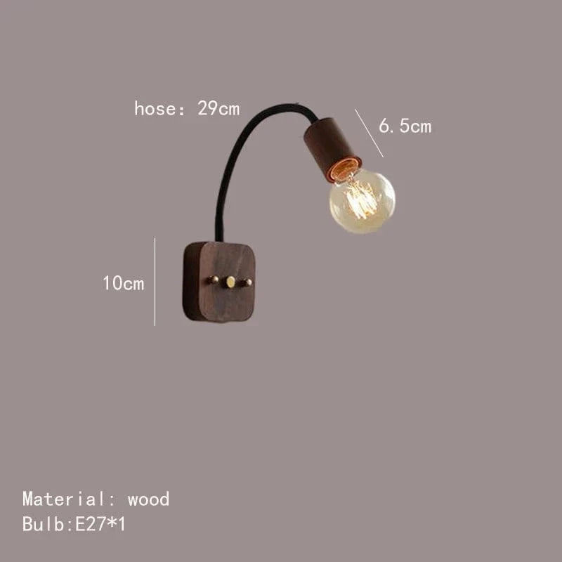 Applique murale minimaliste en bois pour étude et lecture - Élégance naturelle | Marco Lucetti Bois sombre / Lumière blanche 5000K