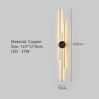 Applique Murale Minimaliste en Laiton LED Atmosphère  | Marco Lucetti B-Or 123cm / 3 modifiables