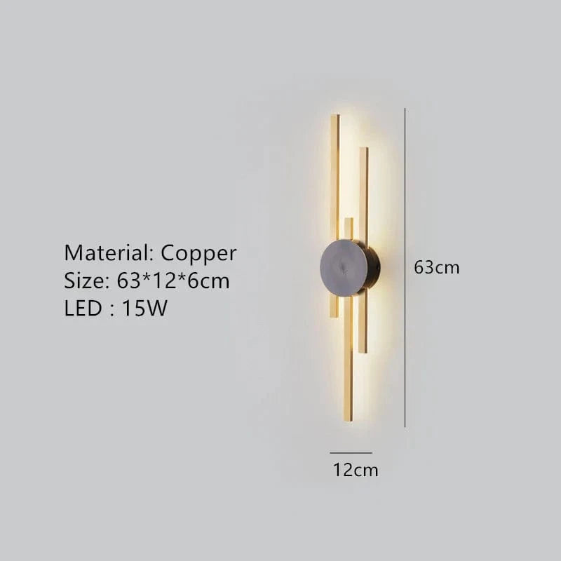 Applique Murale Minimaliste en Laiton LED Atmosphère  | Marco Lucetti B-Or 63cm / 3 modifiables