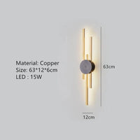 Applique Murale Minimaliste en Laiton LED Atmosphère  | Marco Lucetti B-Or 63cm / 3 modifiables