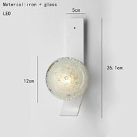 Applique murale minimaliste en métal pour escaliers et allées avec boule de verre | Marco Lucetti Blanc / 5000k