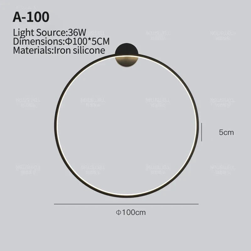 Applique murale minimaliste pour un salon tendance | Marco Lucetti Connexion 100CM-36W / Lumière blanche / Noir