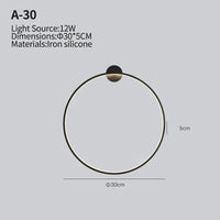 Applique murale minimaliste pour un salon tendance | Marco Lucetti Connexion 30CM-12W / Lumière blanche / Noir