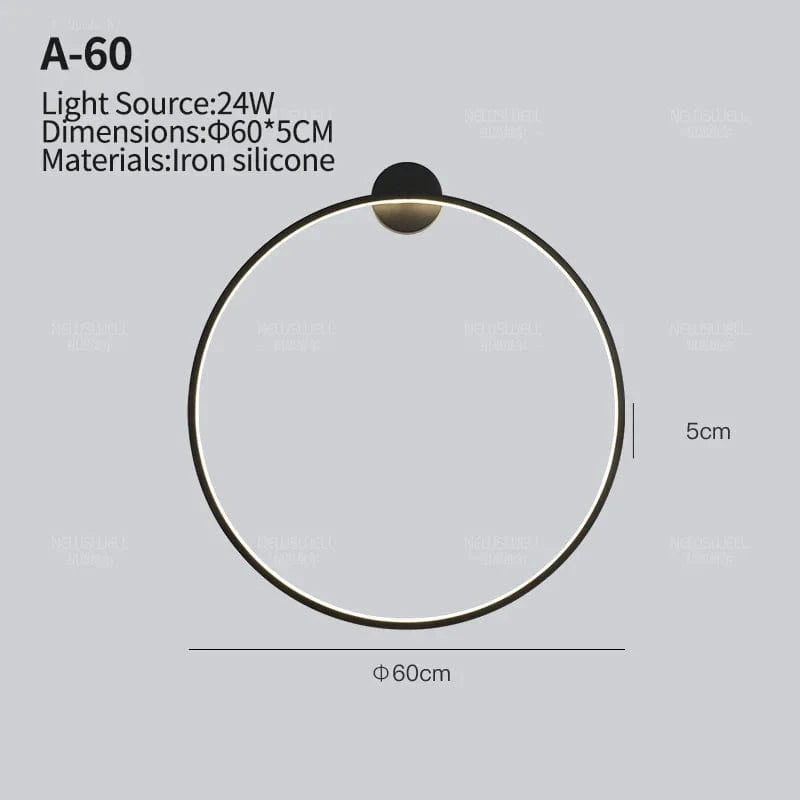 Applique murale minimaliste pour un salon tendance | Marco Lucetti Connexion 60CM-24W / Lumière chaude / Noir