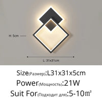 Appliques murales modernes pour allées et escaliers, style minimaliste