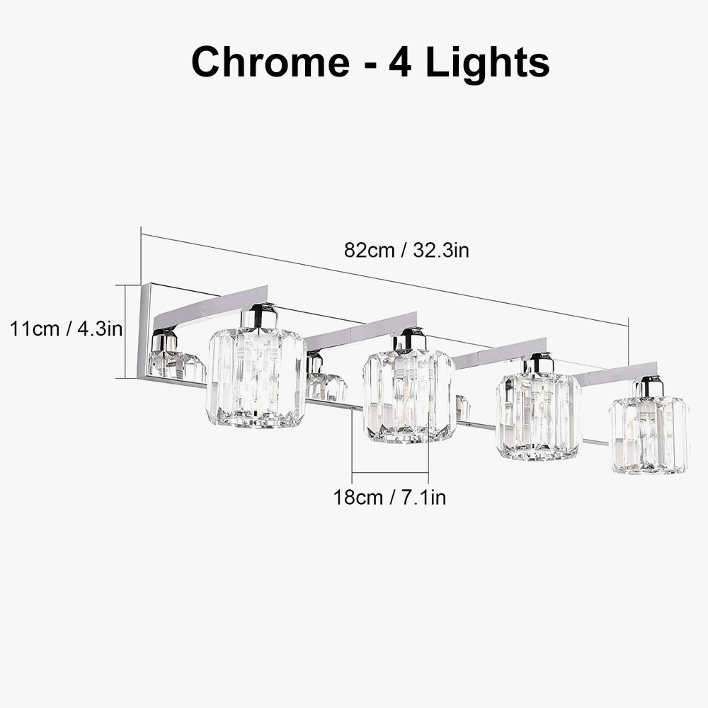 Applique murale miroir de salle de bains en cristal contemporain | Marco Lucetti