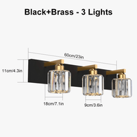 Applique murale miroir de salle de bains en cristal contemporain | Marco Lucetti