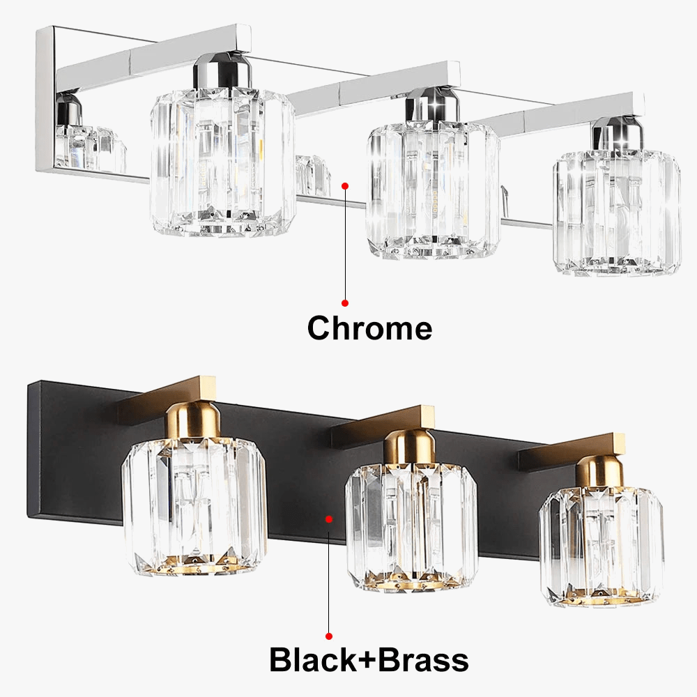 Applique murale miroir de salle de bains en cristal contemporain | Marco Lucetti