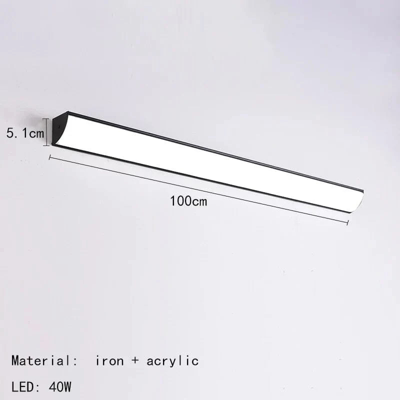 Applique Murale Miroir en Aluminium - Ligne Minimaliste - Livraison Directe | Marco Lucetti 100 cm / Lumière chaude